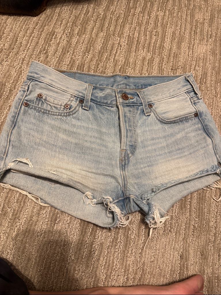 Light Wash Denim Cutoff Shorts - Women's Casual Summer Shorts